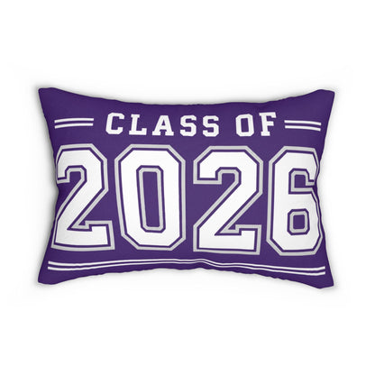 Class of 2026 Purple Graduation Lumbar Pillow | School Dorm Room Pillow