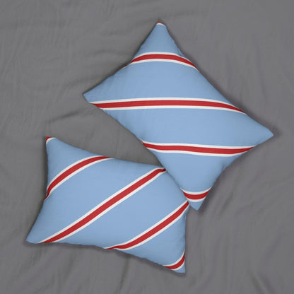 Red White Diagonal Stripe Lumbar Pillow Spun Polyester Lumbar Pillow | Nautical Accent