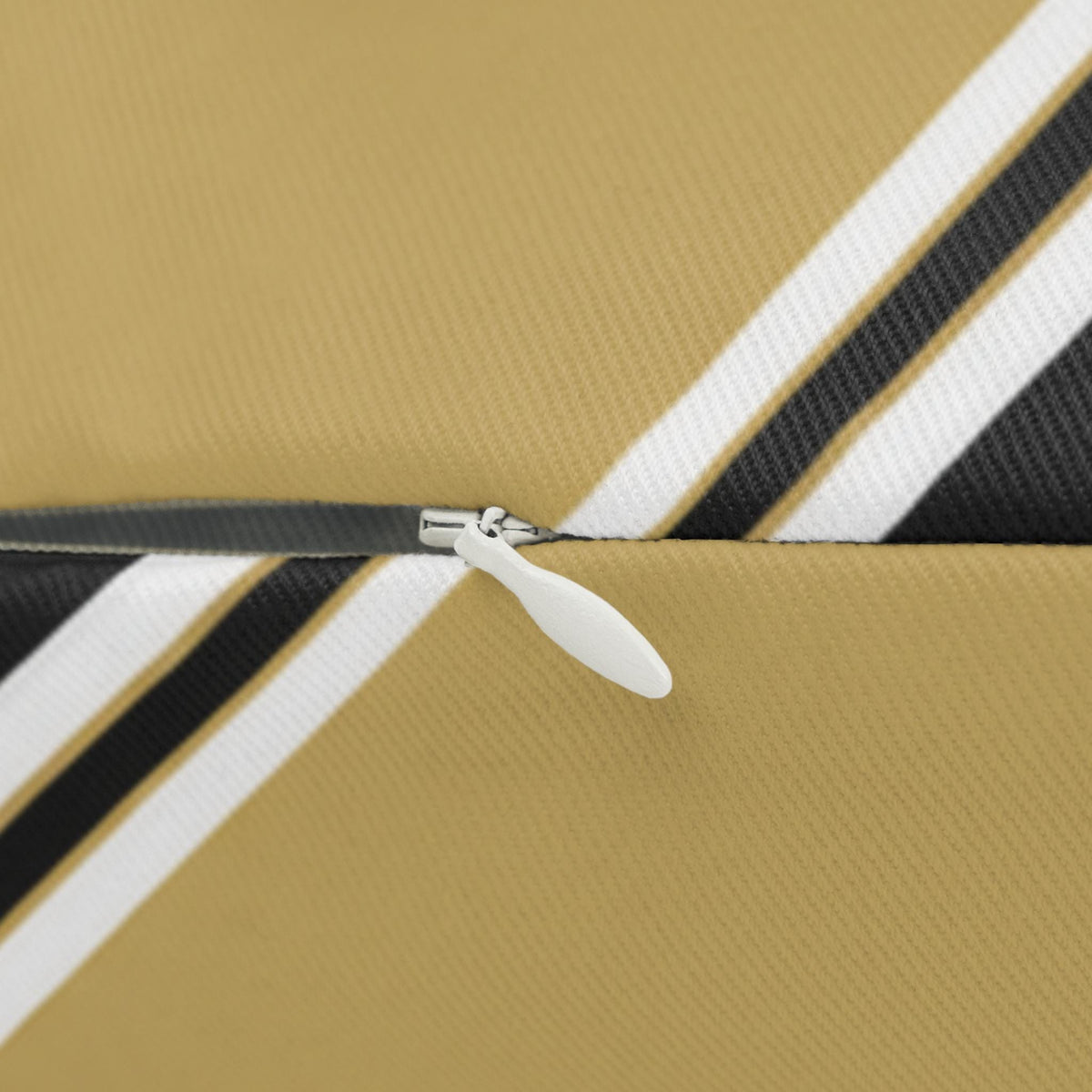 Diagonal Black and Gold Stripe Lumbar Pillow | Modern Geometric Throw Pillow