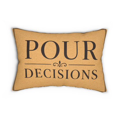 Wine Not? Pour Decisions lumbar pillow | wine pun home decor