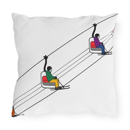Ski Lift Chairs Outdoor Pillow | Skiing Slope Cabin Decor
