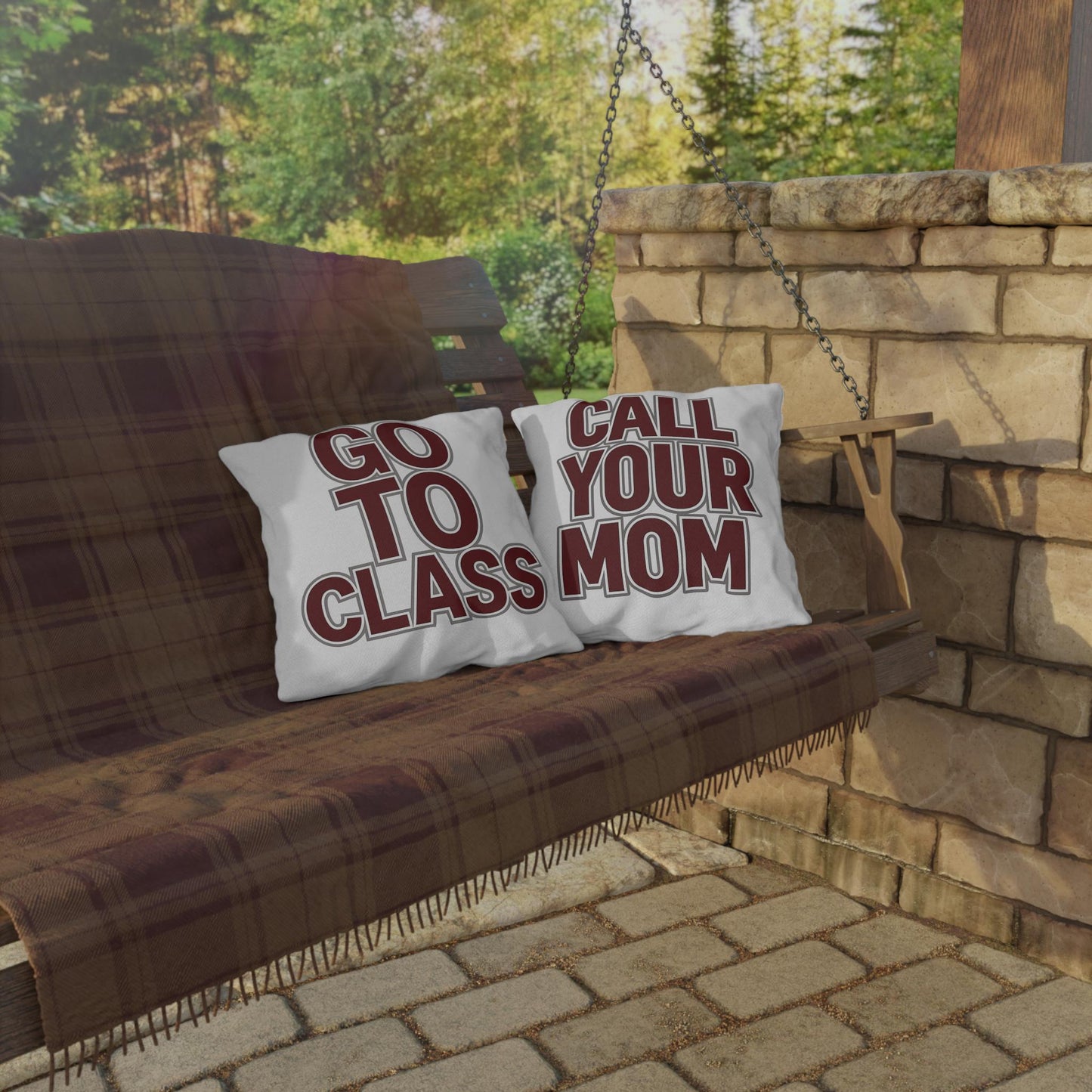 Call Your Mom Pillow Cover | Maroon Gray College Dorm Decor | Dorm Room Pillow | Student Gift | Freshman Dorm | College Apartment | Graduati