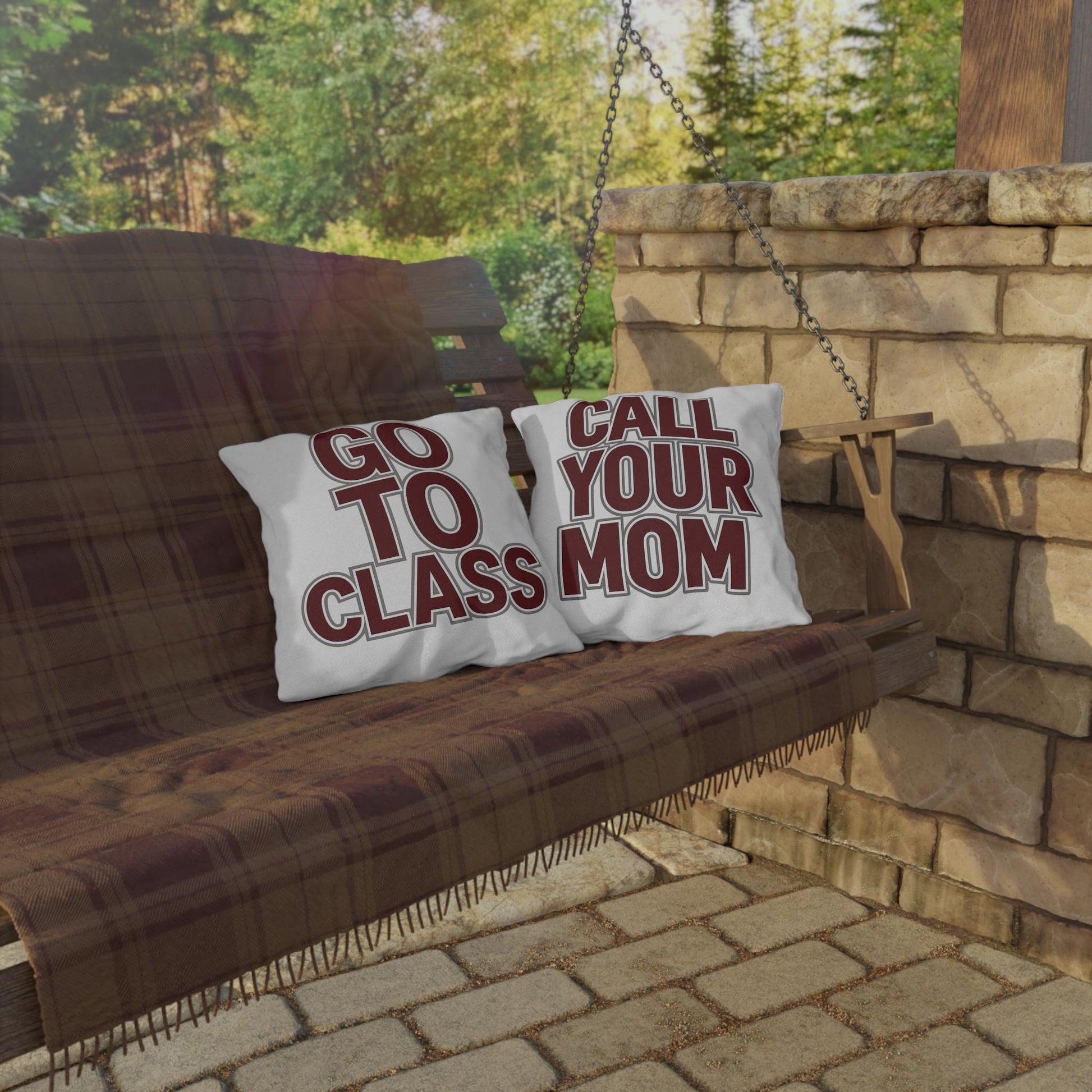 Call Your Mom Pillow Cover | Maroon Gray College Dorm Decor | Dorm Room Pillow | Student Gift | Freshman Dorm | College Apartment | Graduati