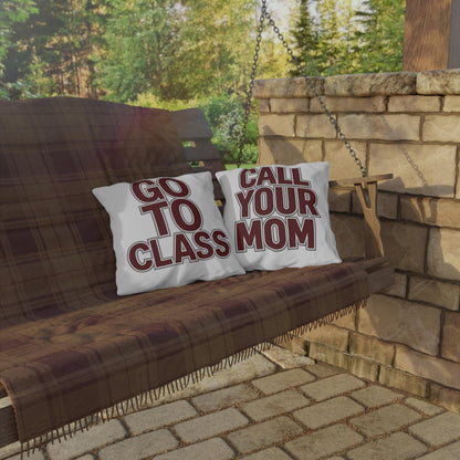 Call Your Mom Pillow Cover | Maroon Gray College Dorm Decor | Dorm Room Pillow | Student Gift | Freshman Dorm | College Apartment | Graduati