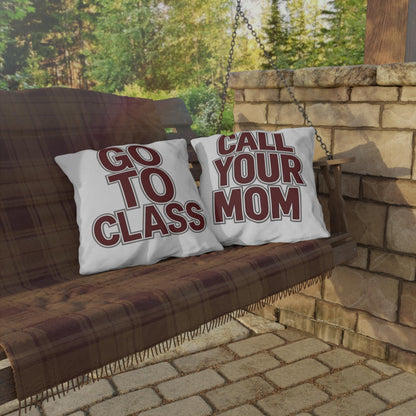 Call Your Mom Pillow Cover | Maroon Gray College Dorm Decor | Dorm Room Pillow | Student Gift | Freshman Dorm | College Apartment | Graduati