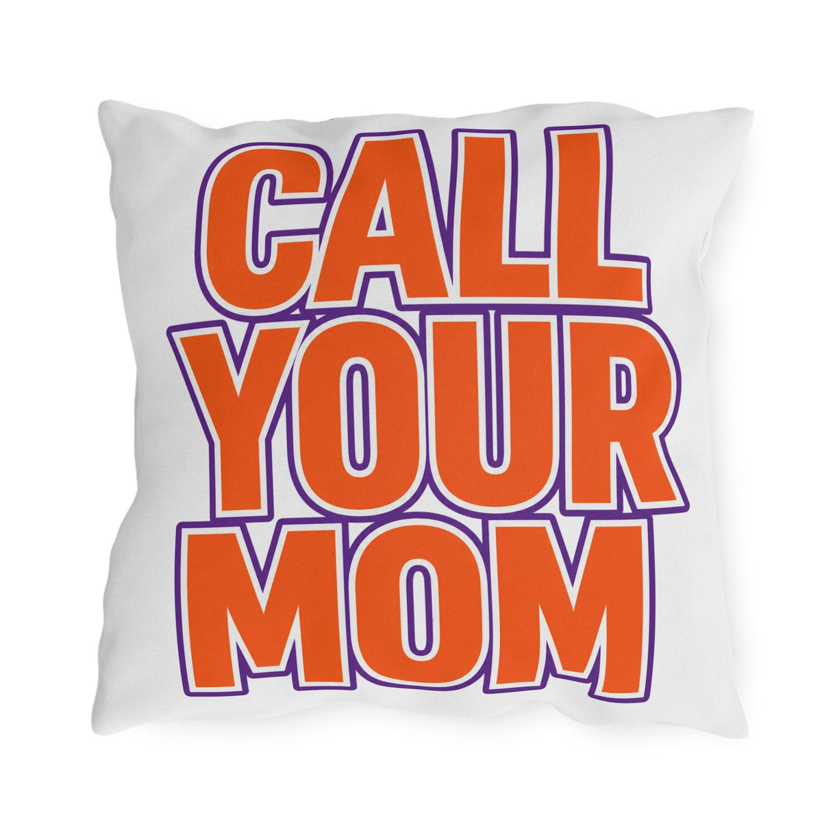 Go To Class Call Your Mom Outdoor Pillow | Bold Retro Lettering Accent Pillow