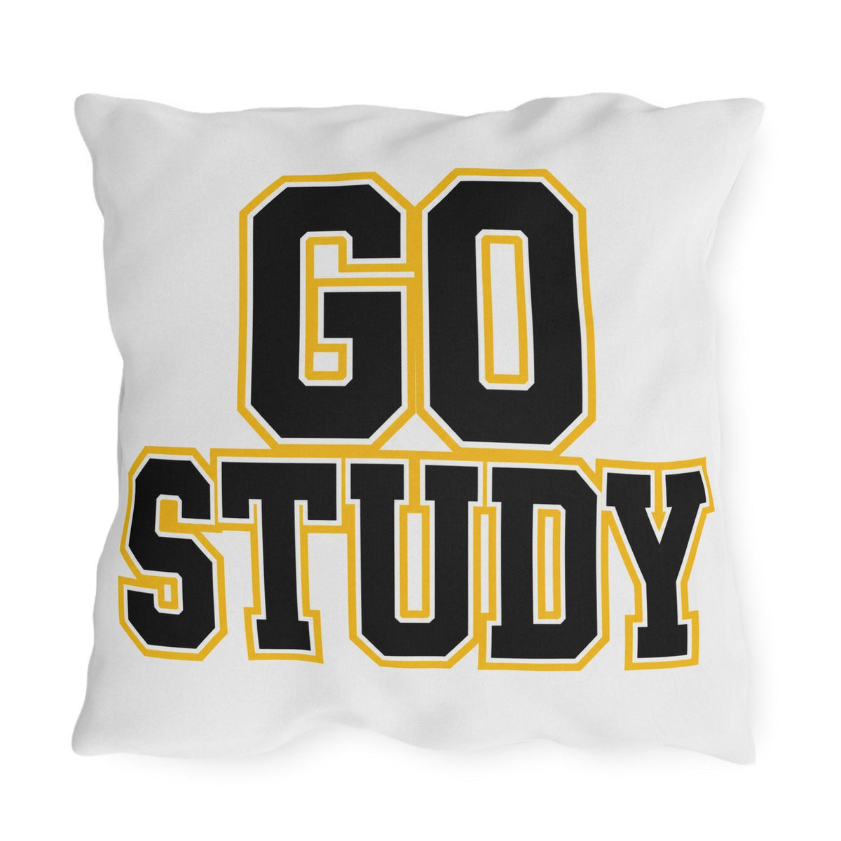 Text Your Mom outdoor pillow | Go Study varsity block lettering outdoor pillow