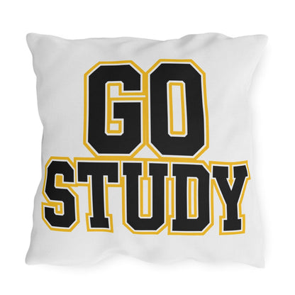 Text Your Mom outdoor pillow | Go Study varsity block lettering outdoor pillow