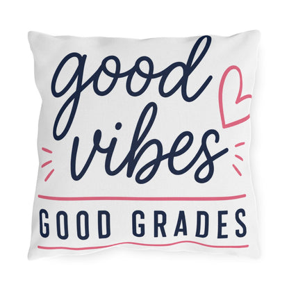 Good Vibes Good Grades outdoor pillow | Coffee & Confidence outdoor pillow