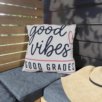 Good Vibes Good Grades outdoor pillow | Coffee & Confidence outdoor pillow