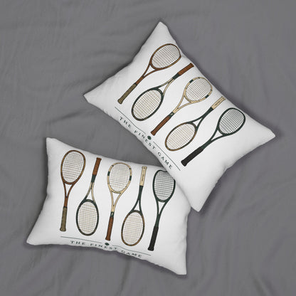 Vintage Tennis Rackets lumbar pillow | Spun Polyester