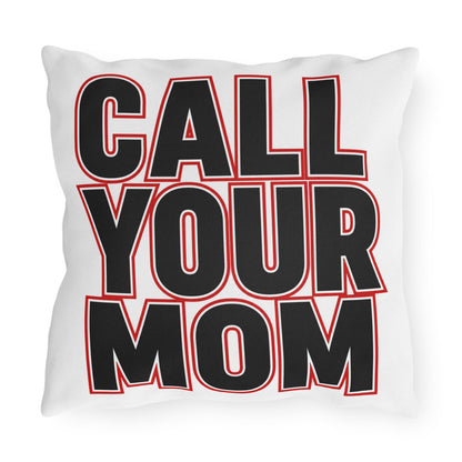 Go To Class Call Your Mom Pillow Outdoor Pillow | Retro Black & Red Text