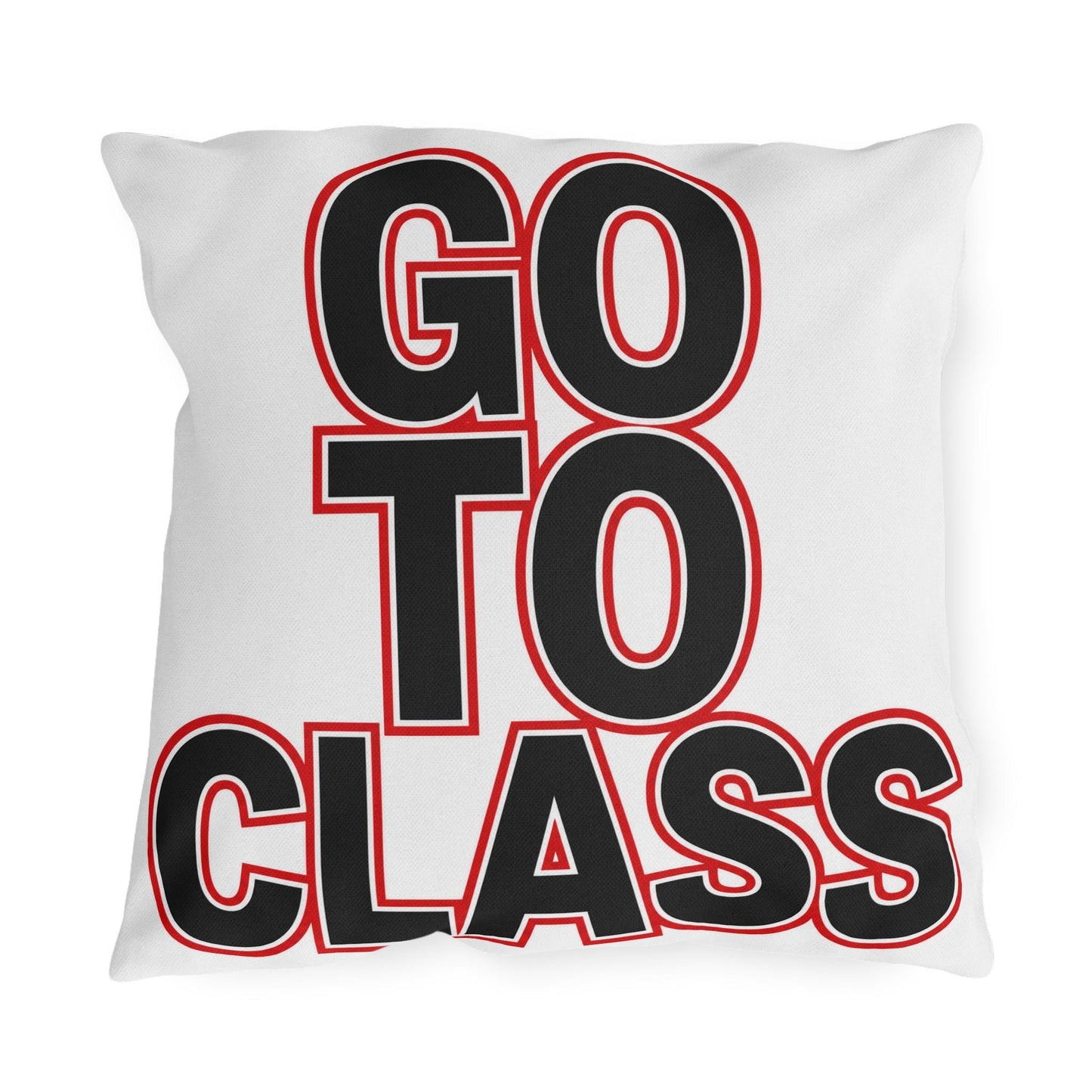 Go To Class Call Your Mom Pillow Outdoor Pillow | Retro Black & Red Text
