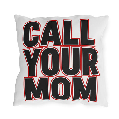 Go To Class Call Your Mom Pillow Outdoor Pillow | Retro Black & Red Text
