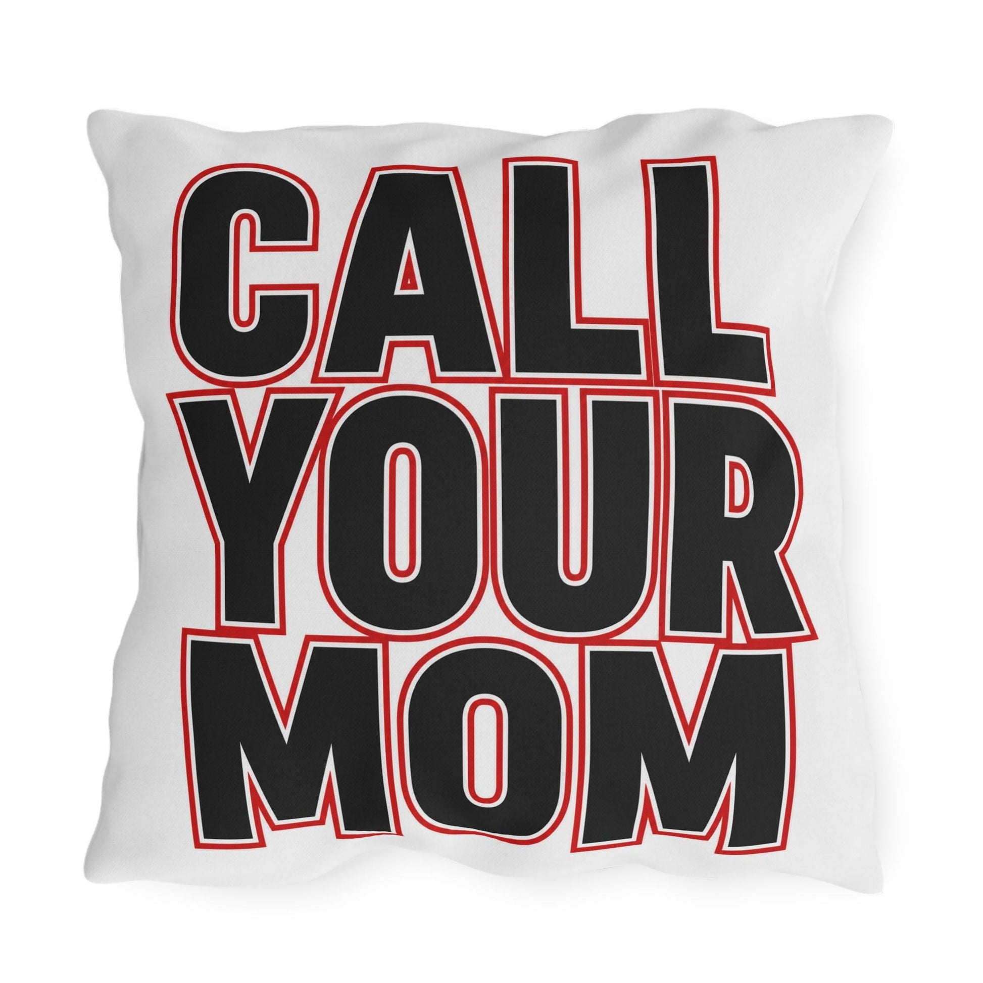 Go To Class Call Your Mom Pillow Outdoor Pillow | Retro Black & Red Text