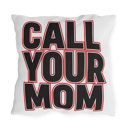 Go To Class Call Your Mom Pillow Outdoor Pillow | Retro Black & Red Text