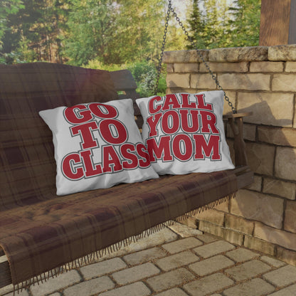 Bold Red Lettering 'GO TO CLASS' Pillow | Outdoor Pillow