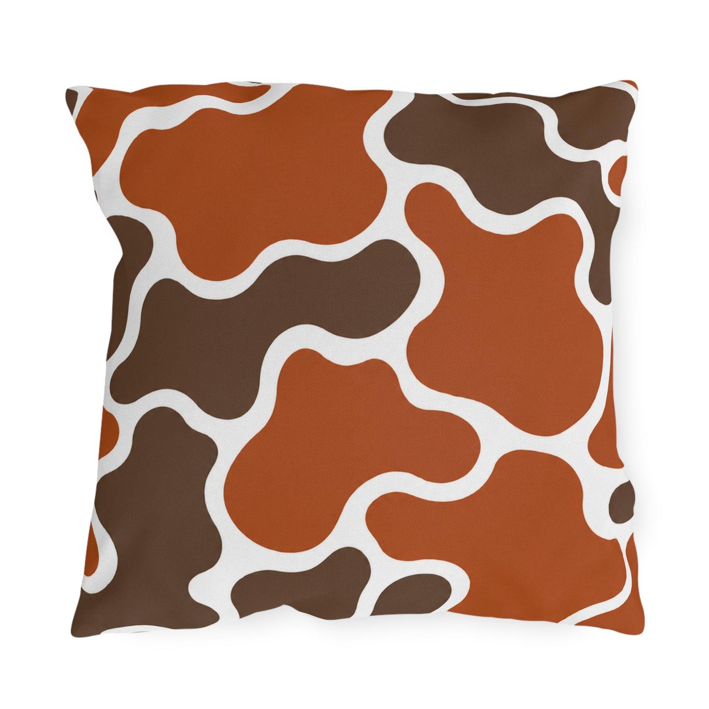 Abstract Brown Terracotta Pattern Outdoor Pillow | Modern Organic Shapes Throw Cushion