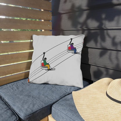 Ski Lift Chairs Outdoor Pillow | Skiing Slope Cabin Decor
