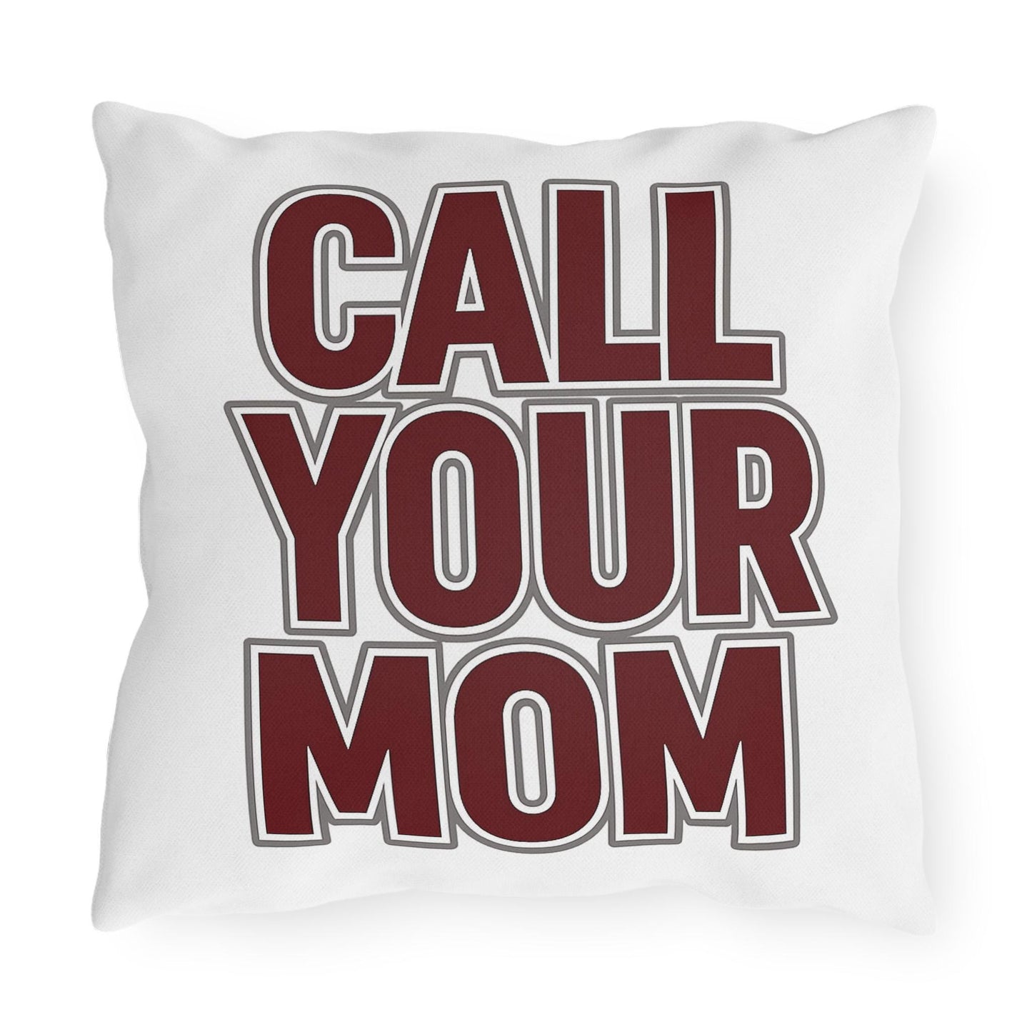 Call Your Mom Pillow Cover | Maroon Gray College Dorm Decor | Dorm Room Pillow | Student Gift | Freshman Dorm | College Apartment | Graduati