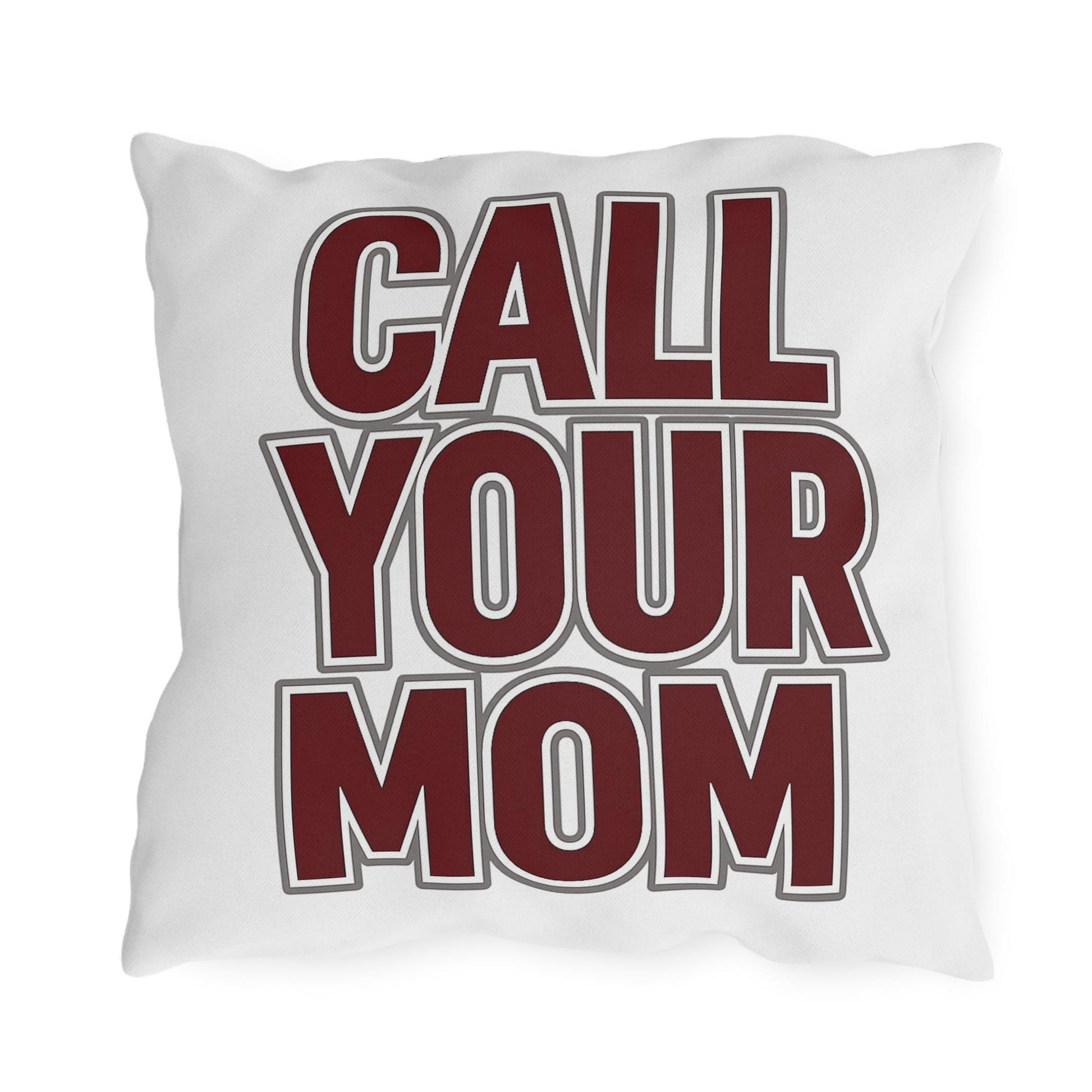 Call Your Mom Pillow Cover | Maroon Gray College Dorm Decor | Dorm Room Pillow | Student Gift | Freshman Dorm | College Apartment | Graduati
