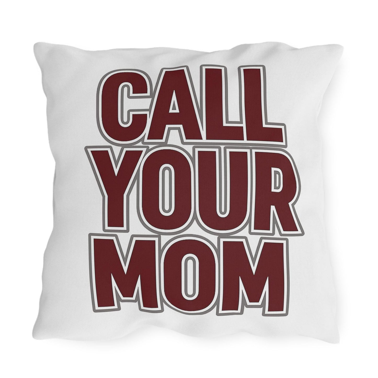 Call Your Mom Pillow Cover | Maroon Gray College Dorm Decor | Dorm Room Pillow | Student Gift | Freshman Dorm | College Apartment | Graduati