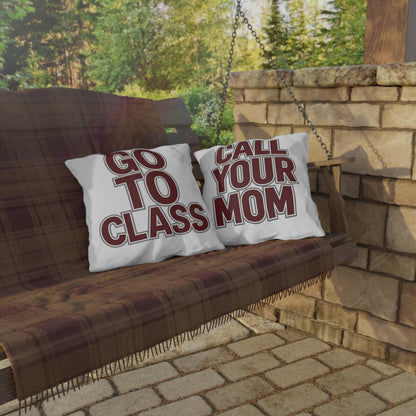 Call Your Mom Pillow Cover | Maroon Gray College Dorm Decor | Dorm Room Pillow | Student Gift | Freshman Dorm | College Apartment | Graduati