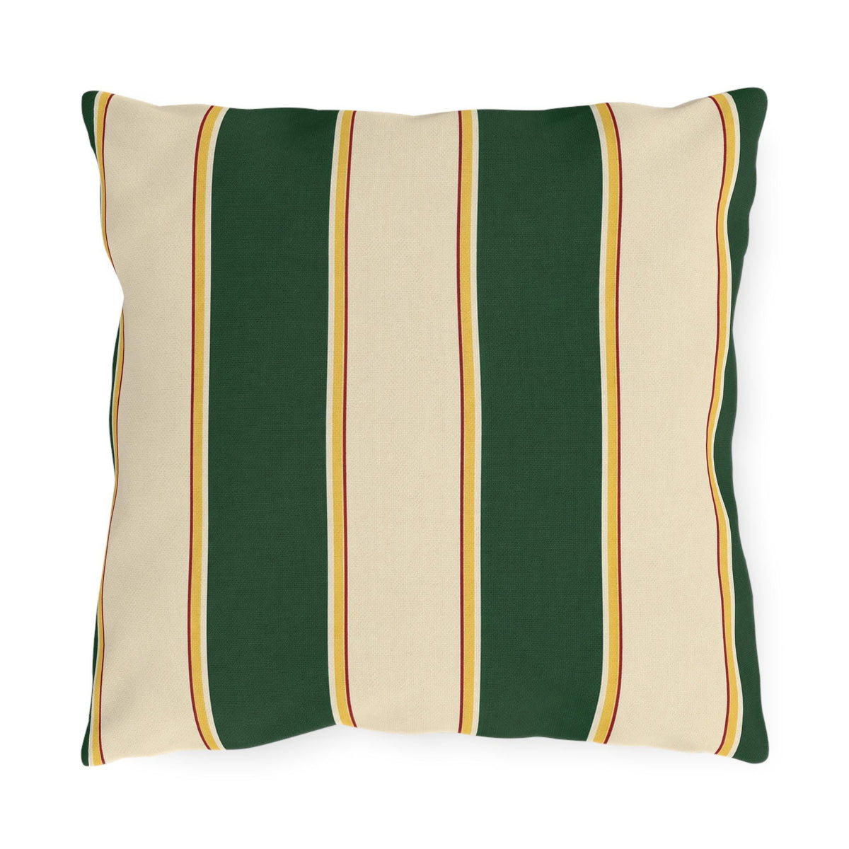 Green and Cream Striped Outdoor Pillows | Patio Throw Cushion