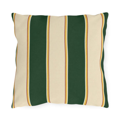 Green and Cream Striped Outdoor Pillows | Patio Throw Cushion