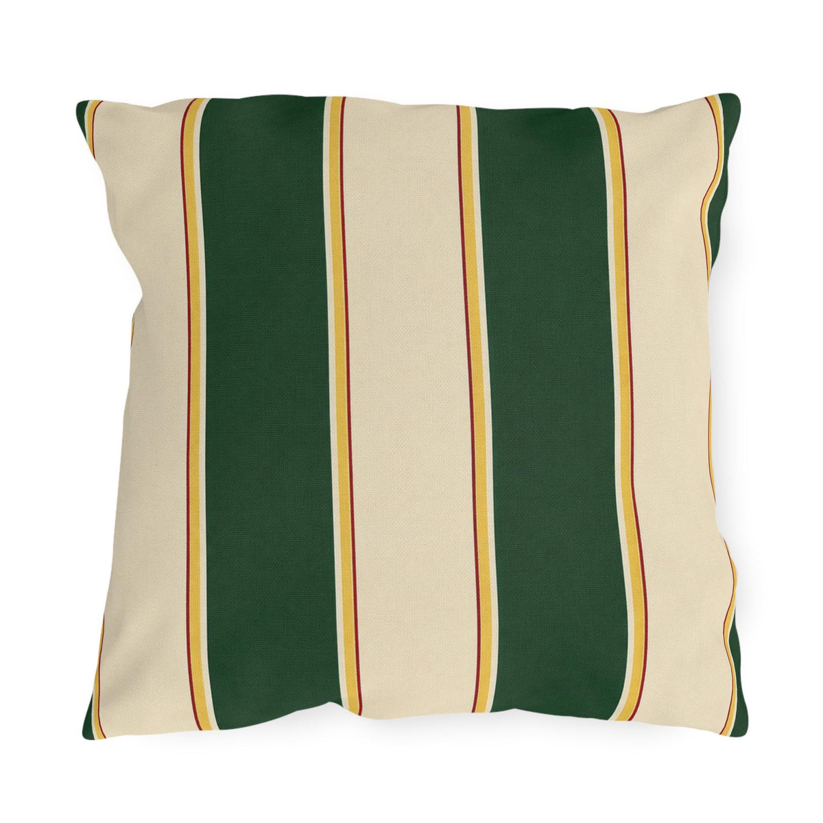 Green and Cream Striped Outdoor Pillows | Patio Throw Cushion