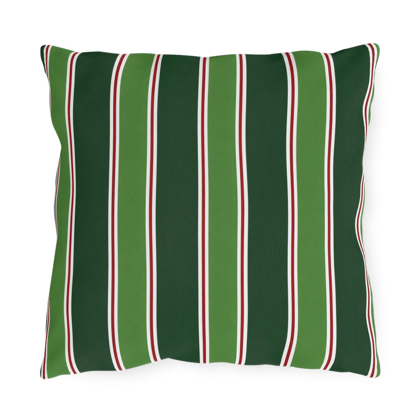 Green Stripe Outdoor Pillow | Patio Cushion, Striped Garden Decor