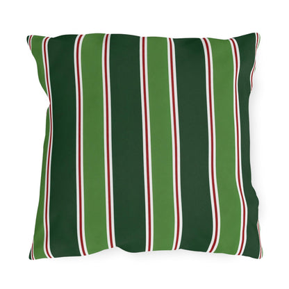 Green Stripe Outdoor Pillow | Patio Cushion, Striped Garden Decor