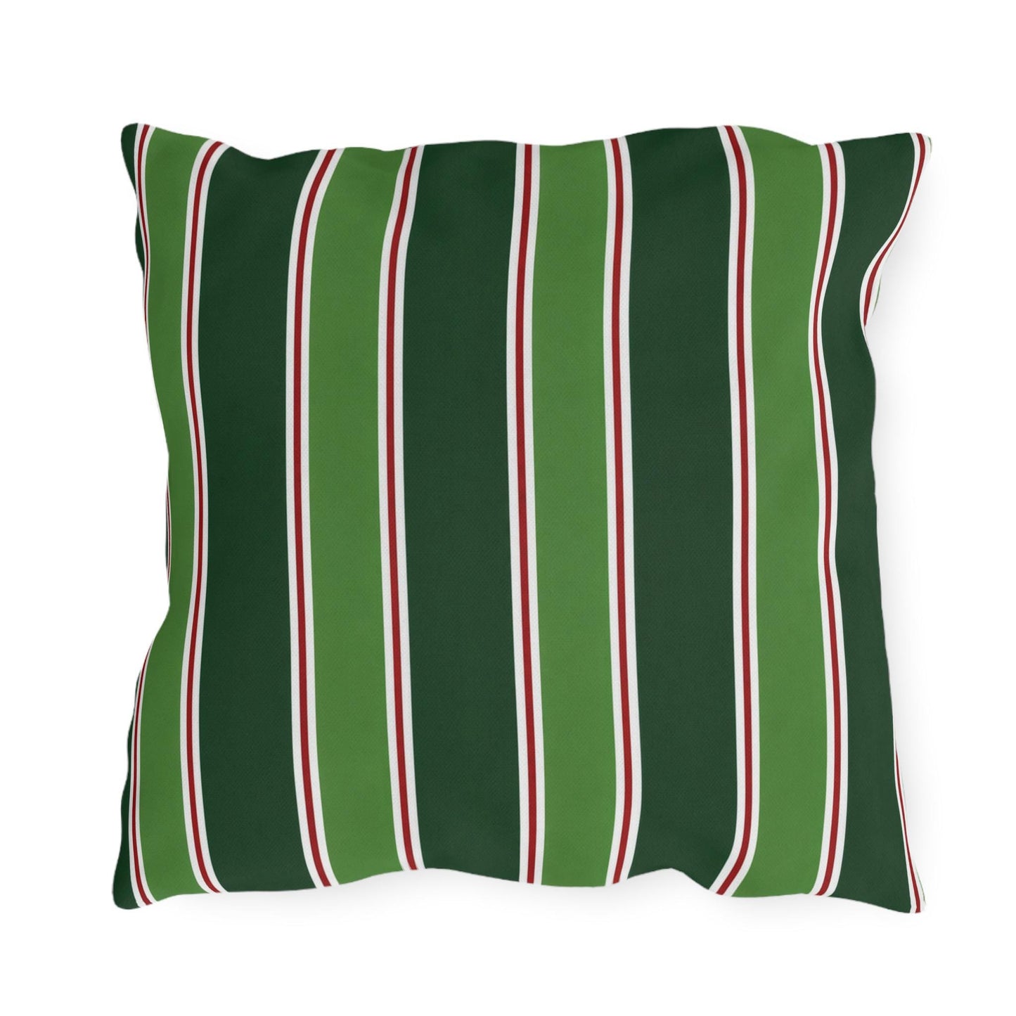 Green Stripe Outdoor Pillow | Patio Cushion, Striped Garden Decor
