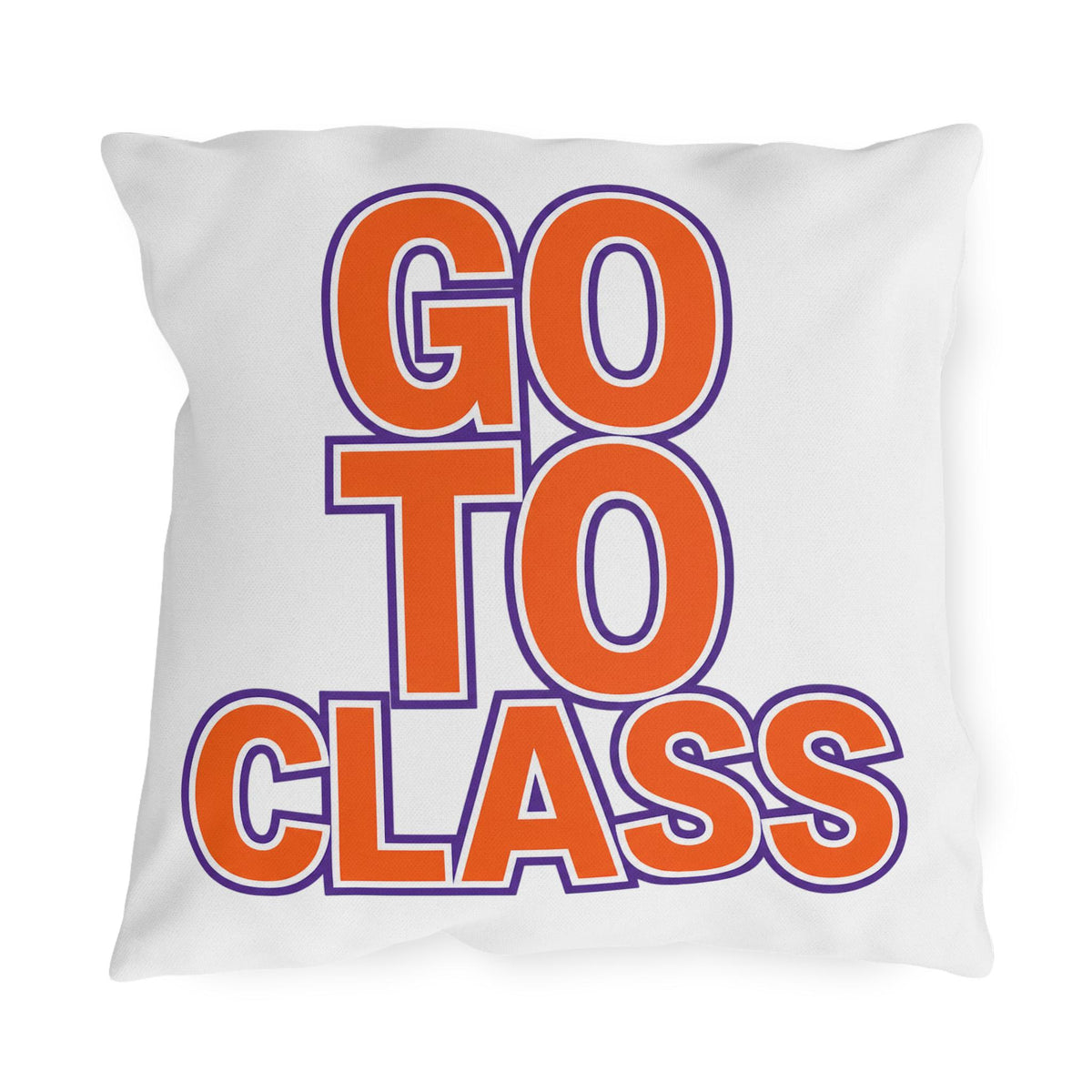 Go To Class Call Your Mom Outdoor Pillow | Bold Retro Lettering Accent Pillow