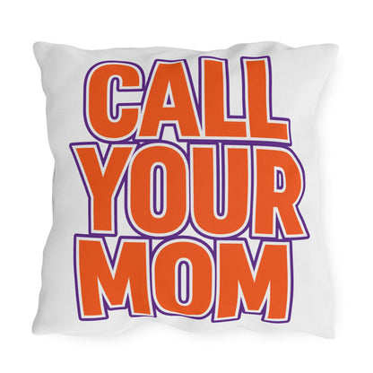Go To Class Call Your Mom Outdoor Pillow | Bold Retro Lettering Accent Pillow