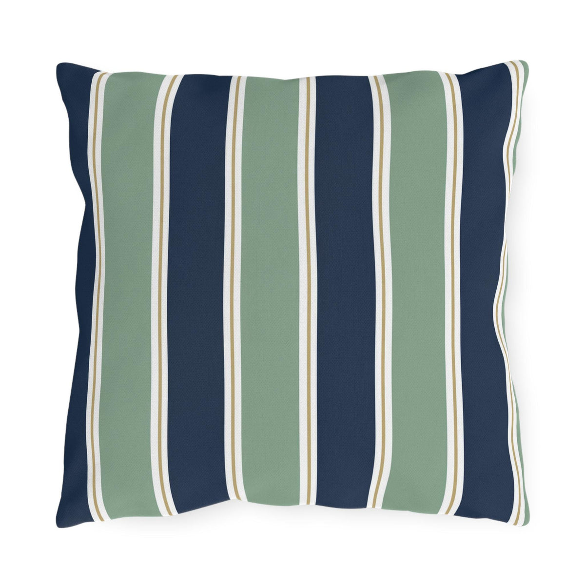 Navy and Sage Striped Pillows | Outdoor Pillow Cover, Coastal Patio Cushion