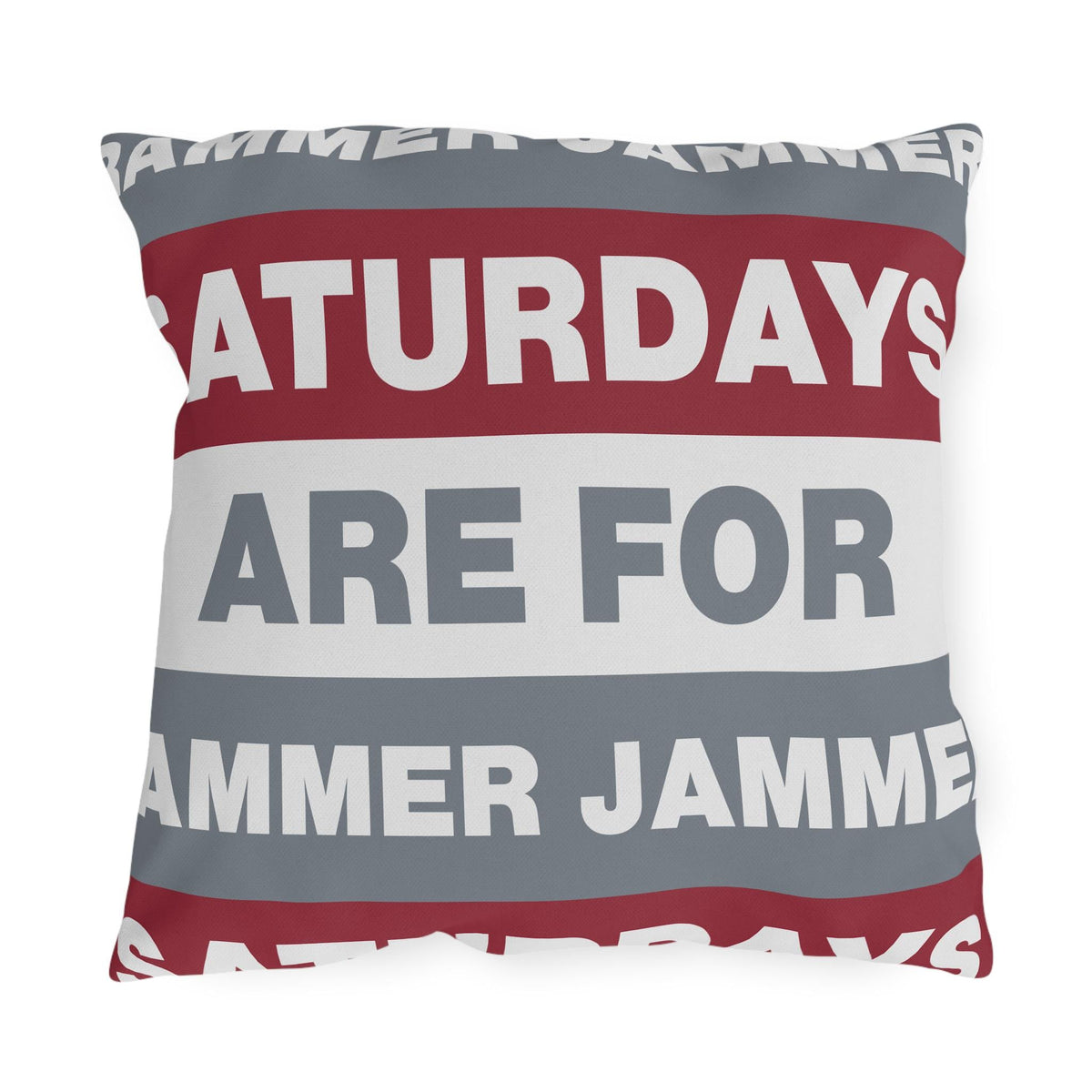 Saturdays Are For Jammer Jammer Pillow | Outdoor Pillow, Bold Striped Typography