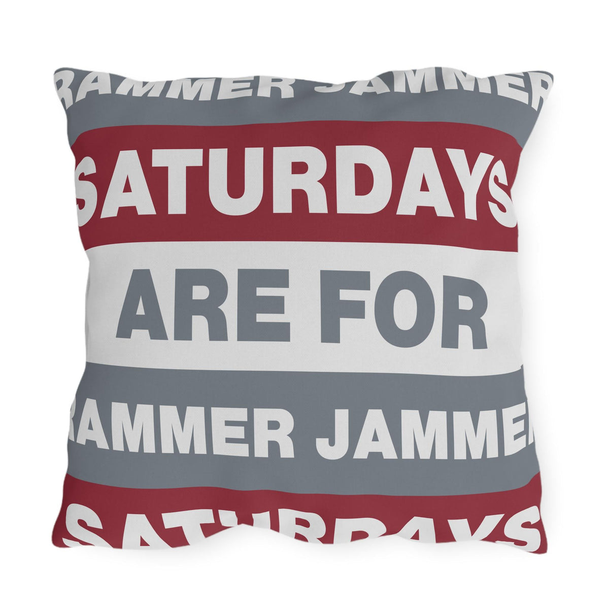 Saturdays Are For Jammer Jammer Pillow | Outdoor Pillow, Bold Striped Typography