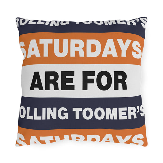 Saturdays Are For Rolling Toomer's Outdoor Pillow | Auburn Colors, Tailgate Decor