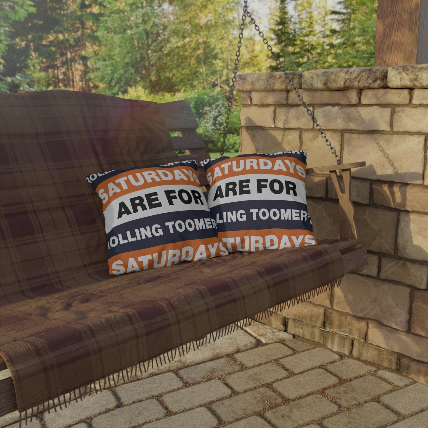 Saturdays Are For Rolling Toomer's Outdoor Pillow | Auburn Colors, Tailgate Decor