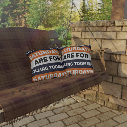 Saturdays Are For Rolling Toomer's Outdoor Pillow | Auburn Colors, Tailgate Decor
