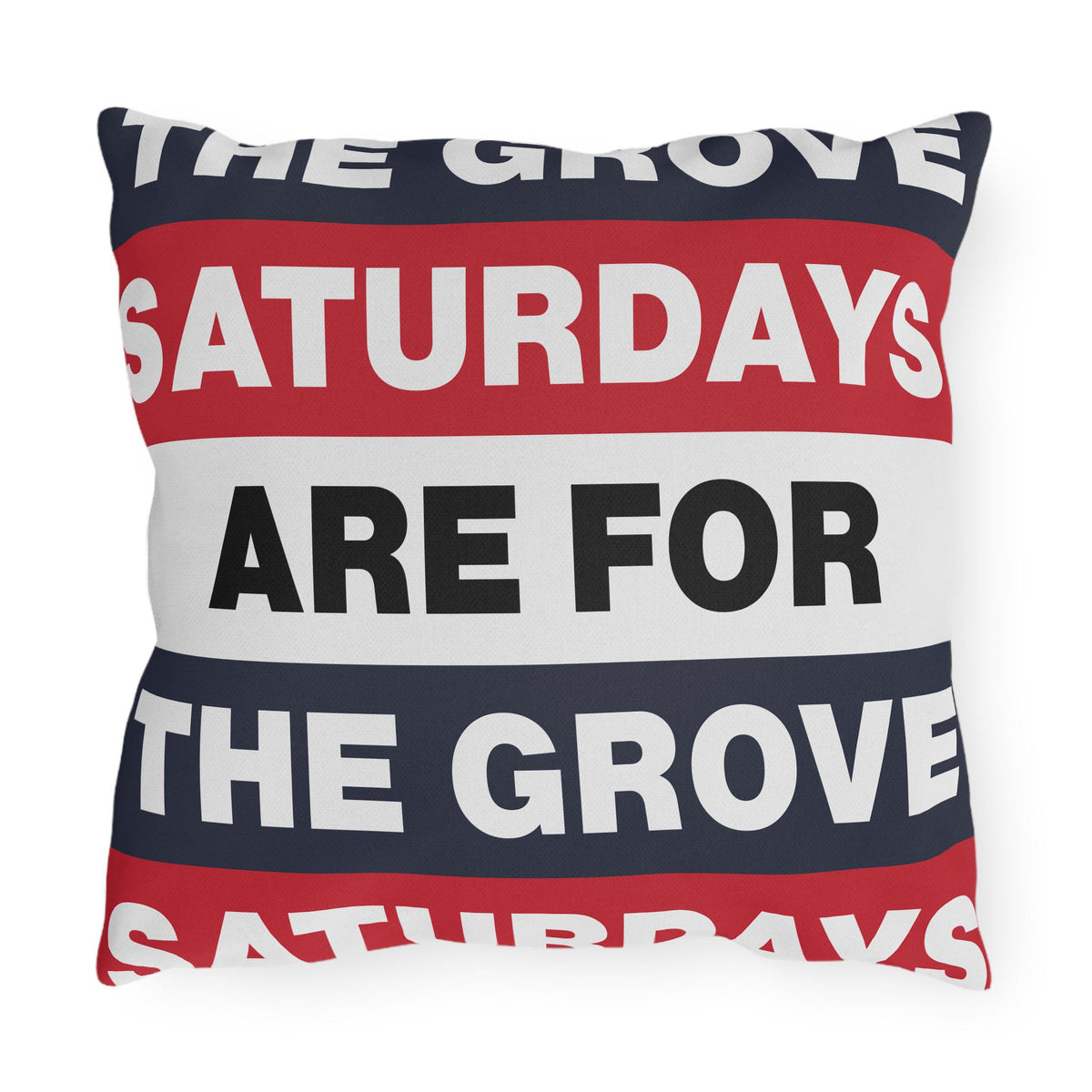 Saturdays Are For The Grove Pillow | Outdoor Pillow, Nautical Red Navy Stripes