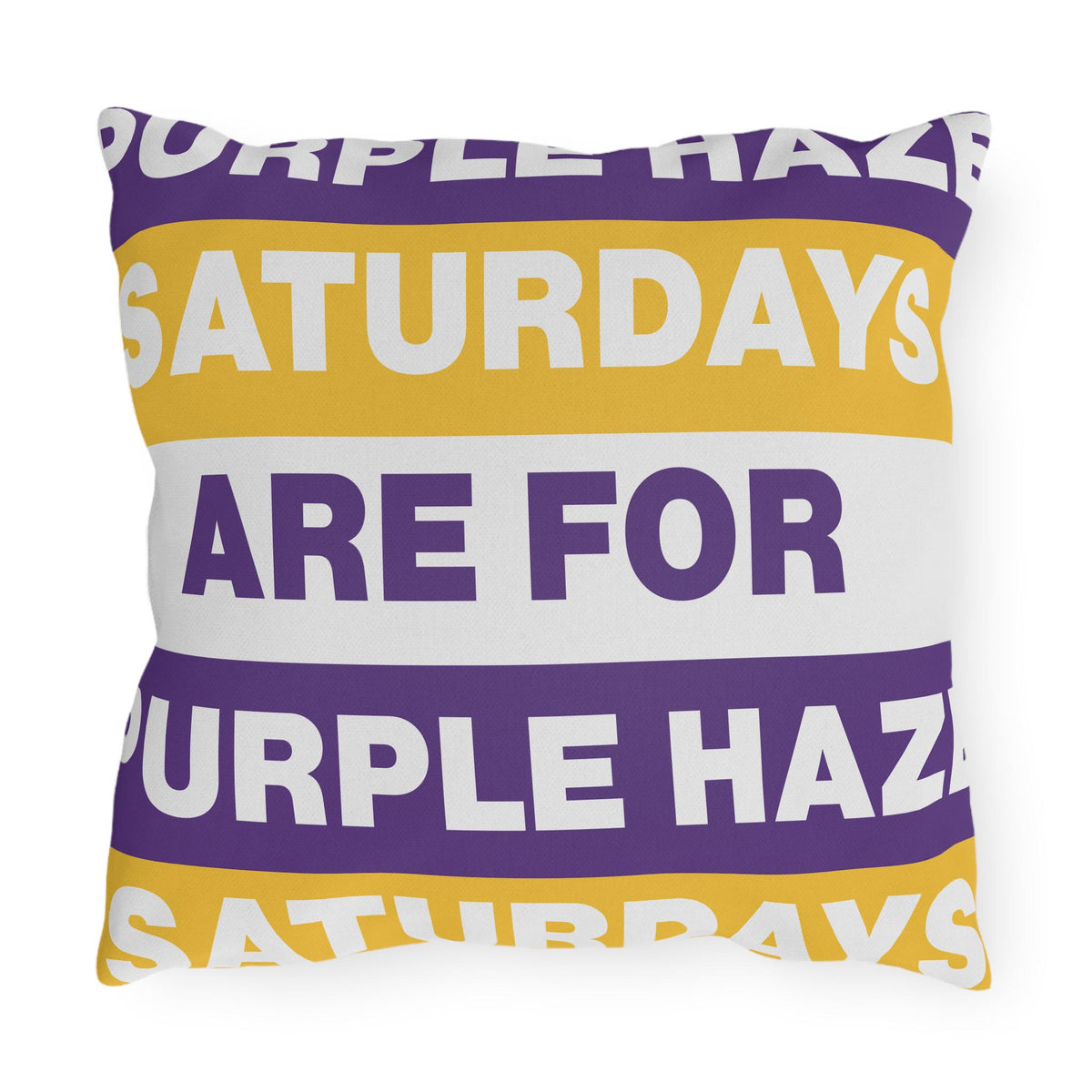 Saturdays Are For The Hill Outdoor Pillow | Bold Striped Typography