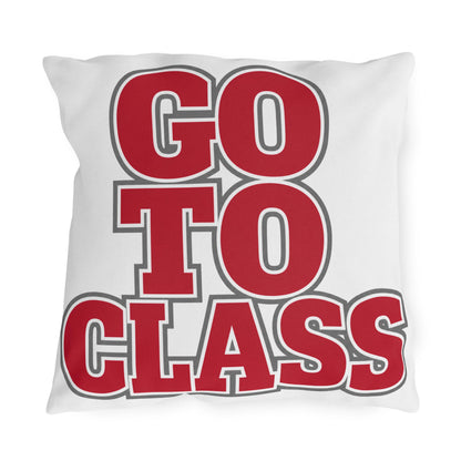 Bold Red Lettering 'GO TO CLASS' Pillow | Outdoor Pillow
