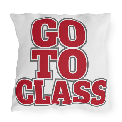 Bold Red Lettering 'GO TO CLASS' Pillow | Outdoor Pillow
