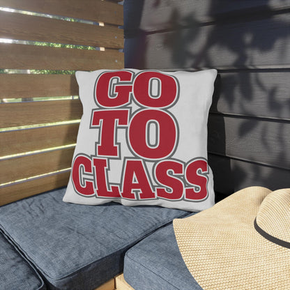 Bold Red Lettering 'GO TO CLASS' Pillow | Outdoor Pillow