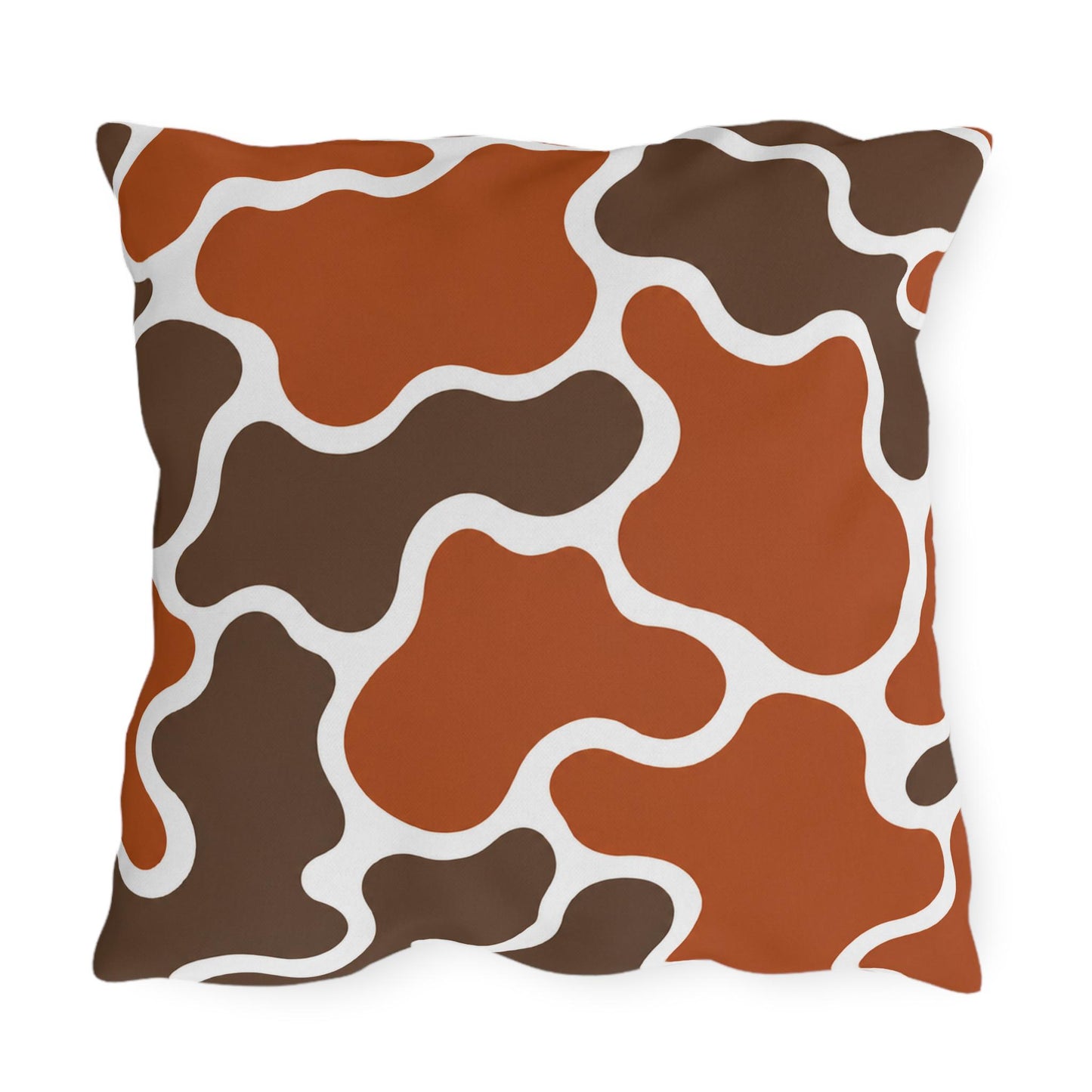 Abstract Brown Terracotta Pattern Outdoor Pillow | Modern Organic Shapes Throw Cushion