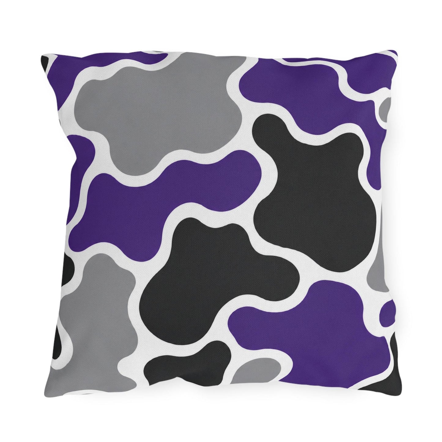 Abstract Purple Gray Black Camouflage Outdoor Pillow | Modern Patio Cushion