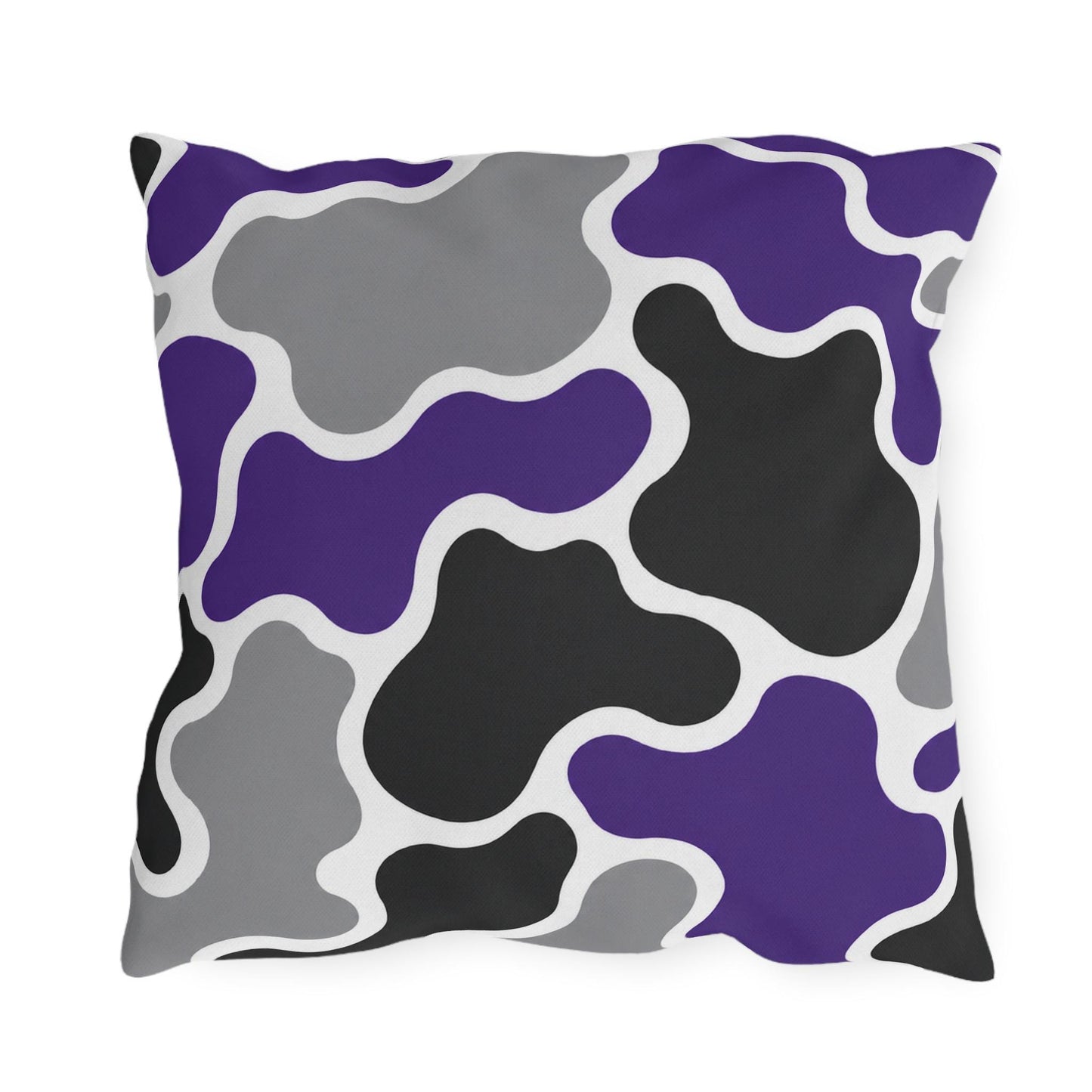 Abstract Purple Gray Black Camouflage Outdoor Pillow | Modern Patio Cushion