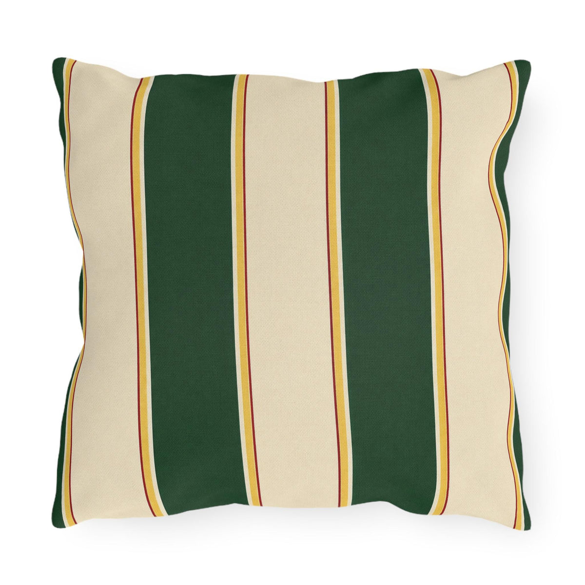 Green and Cream Striped Outdoor Pillows | Patio Throw Cushion